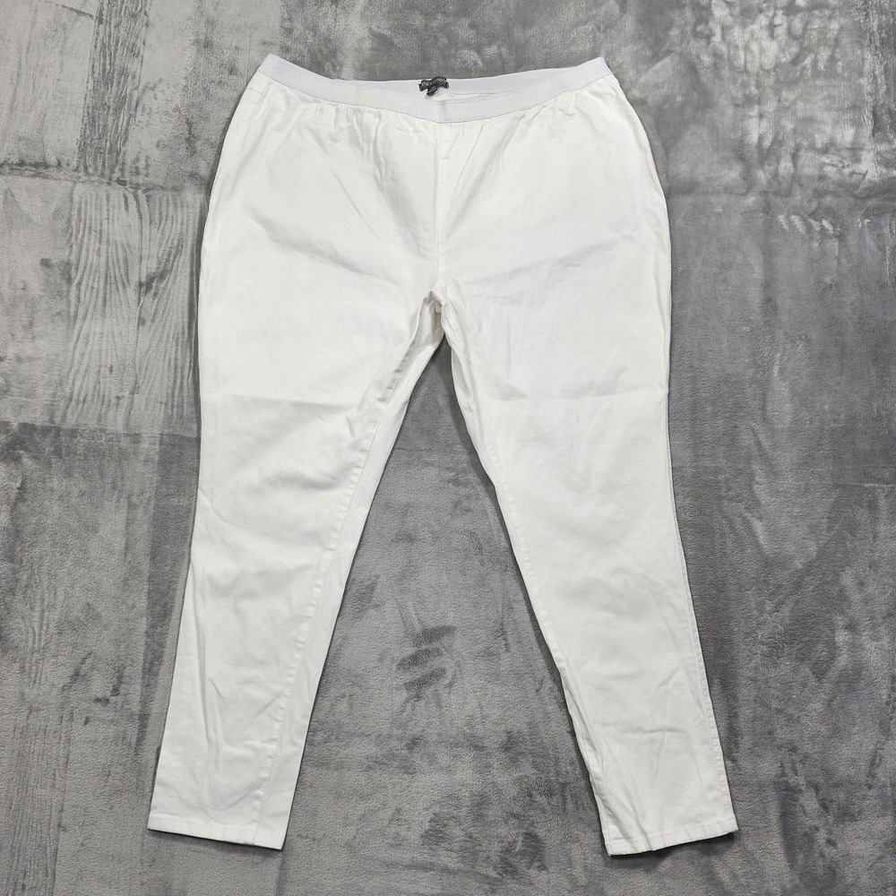 Jessica London Jeans Womens 26W White Pull On Jegging Tapered Stretch Twill